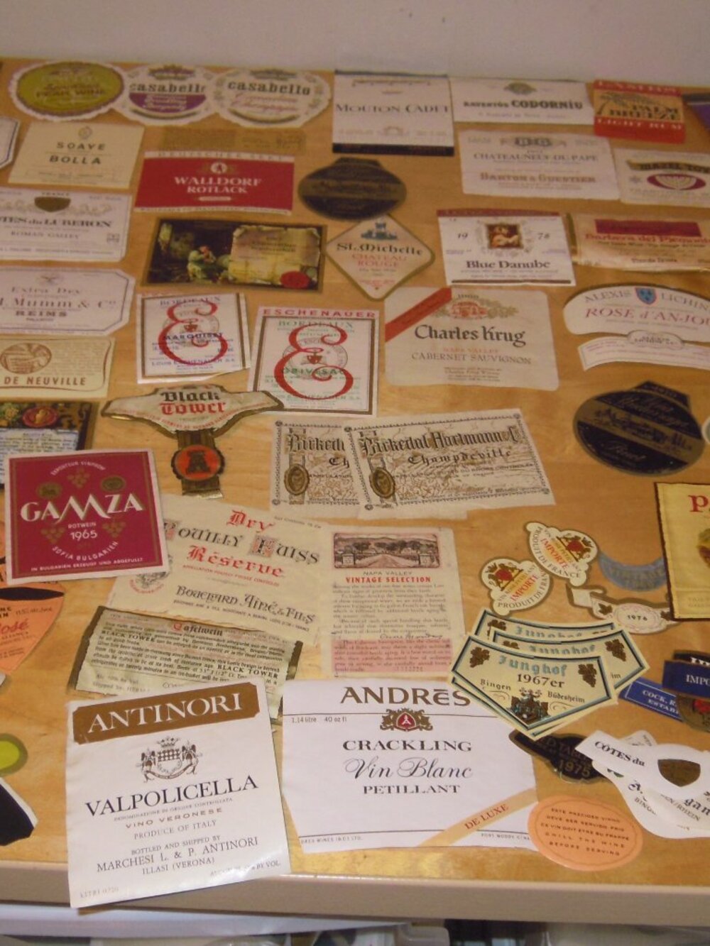 Lot 100+ Vtg Mid Century Germany Italy France USA Wine Bottle Champagne Labels